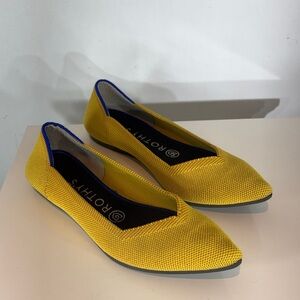 Rothys The Point Flats RETIRED Marigold Yellow Classic Women’s Size 8M  Ballet